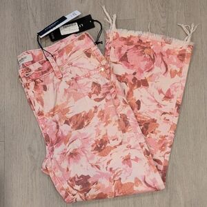 Liverpool Pink Floral Ankle Jeans